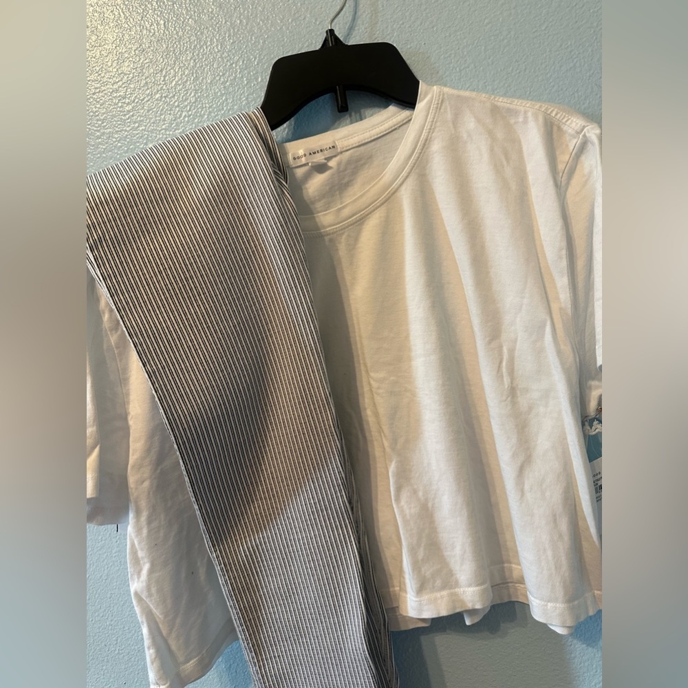 NWT GOOD AMERICAN CROP TOP & SEAMLESS RIBBED LEGGING